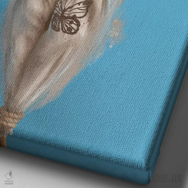 تابلو دکوراتیو مترسک اصلی اثر رول آپ اند پینت - نمای نزدیک بافت بوم