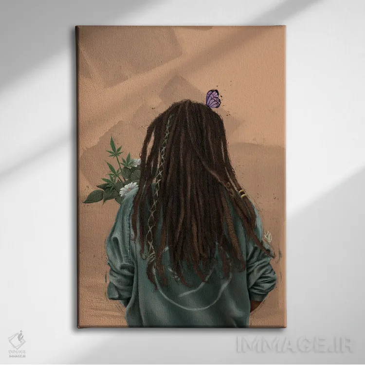 تابلو دکوراتیو قفل شده اثر رول آپ اند پینت - نمای روبهرو روی دیوار