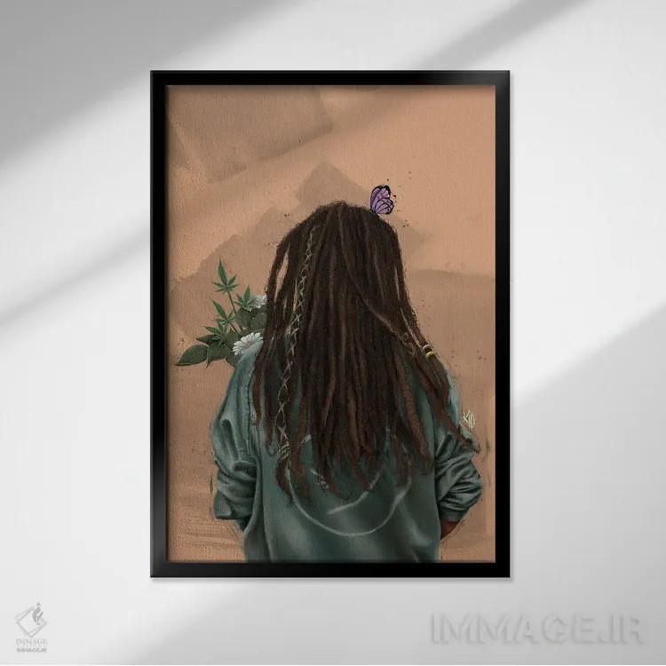 تابلو دکوراتیو قفل شده اثر رول آپ اند پینت - نمای قابدار مشکی