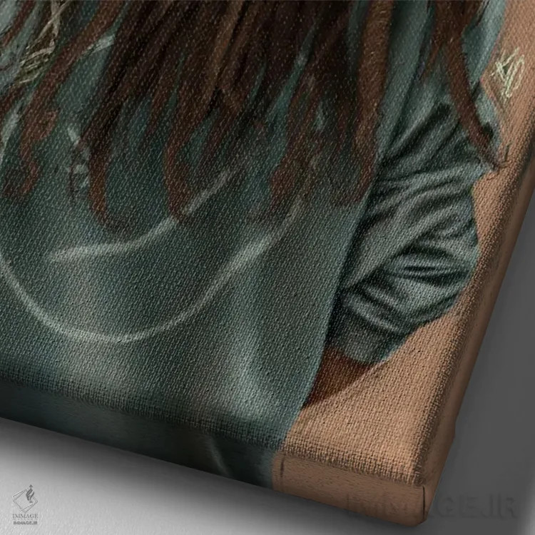 تابلو دکوراتیو قفل شده اثر رول آپ اند پینت - نمای نزدیک بافت بوم