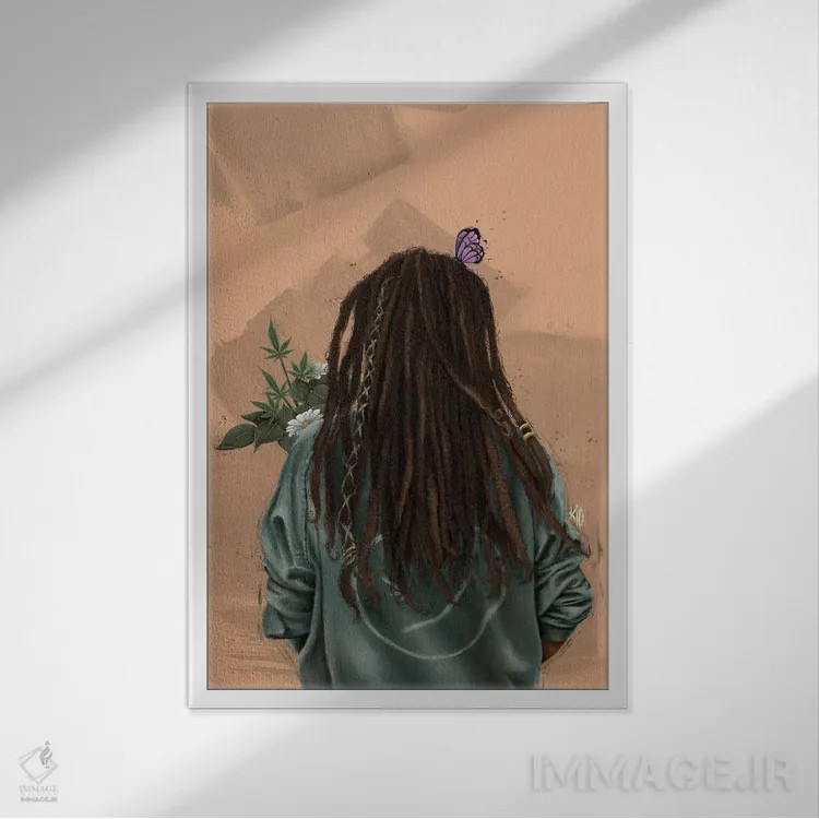 تابلو دکوراتیو قفل شده اثر رول آپ اند پینت - نمای قابدار سفید