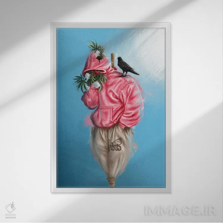 تابلو دکوراتیو مترسک اصلی اثر رول آپ اند پینت - نمای قابدار سفید