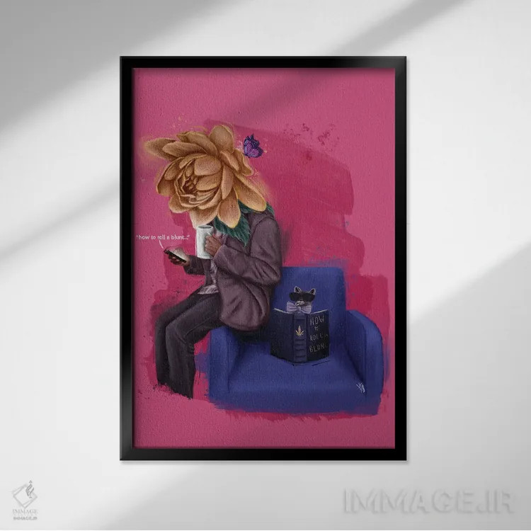 تابلو دکوراتیو چگونه پیچیدن اثر رول آپ اند پینت - نمای قابدار مشکی