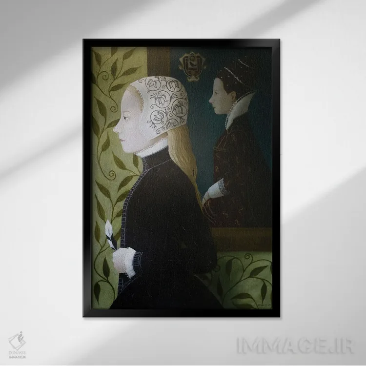 تابلو دکوراتیو این شباهت قرضی اثر رزالین لاینز - نمای قابدار مشکی