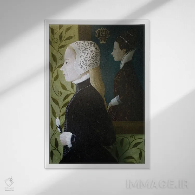 تابلو دکوراتیو این شباهت قرضی اثر رزالین لاینز - نمای قابدار سفید