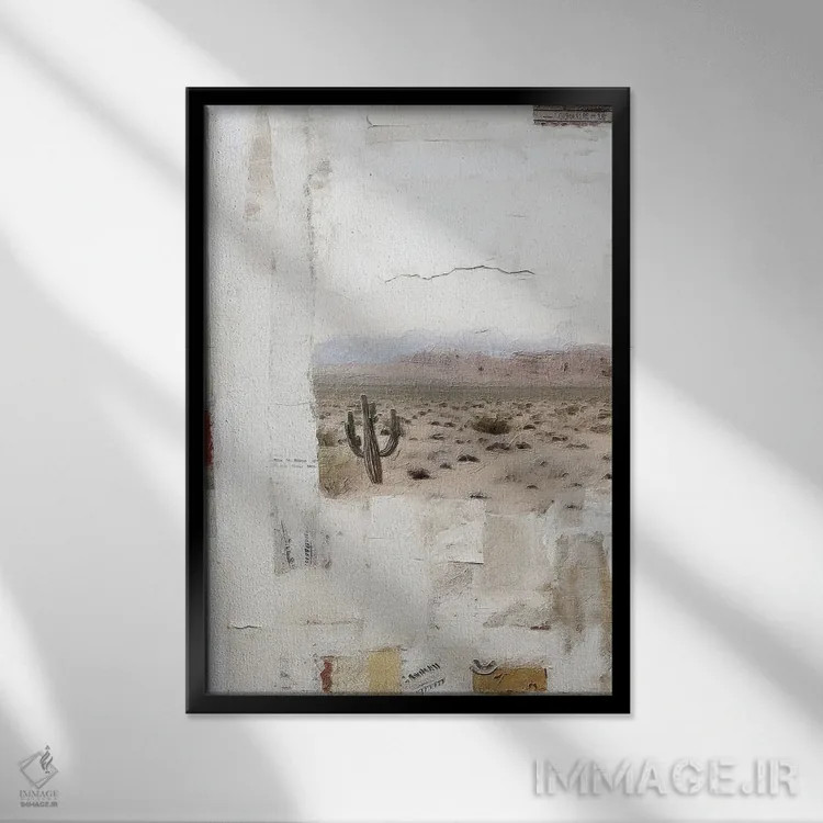 تابلو دکوراتیو کلاژ کویر اثر ریلیب - نمای قابدار مشکی