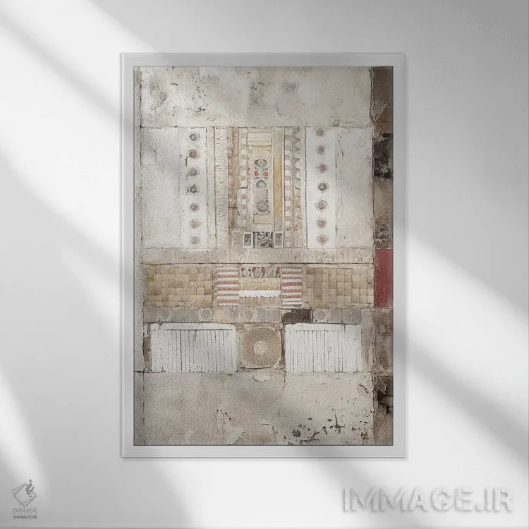 تابلو دکوراتیو کلاژ کویر اثر ریلیب - نمای قابدار سفید