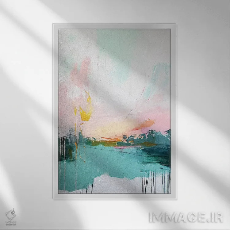 تابلو انتزاعی طلوع抽象 شماره چهارم اثر ریلیب - نمای قابدار سفید