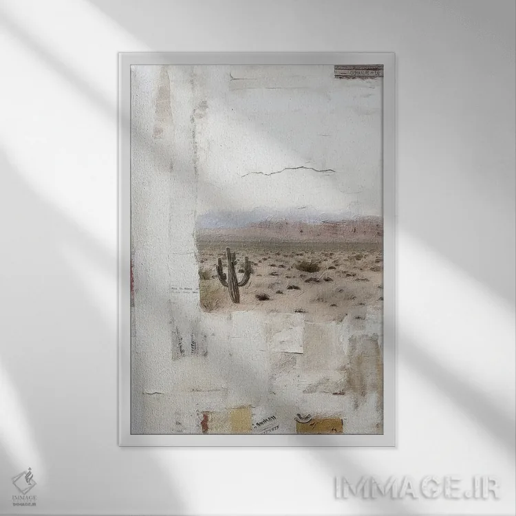 تابلو دکوراتیو کلاژ کویر اثر ریلیب - نمای قابدار سفید