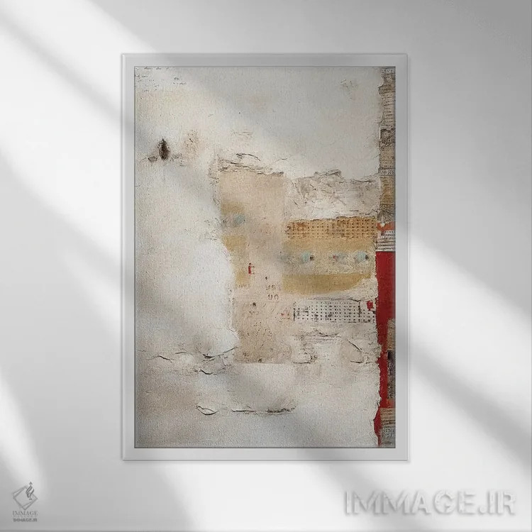 تابلو دکوراتیو کلاژ کویر اثر ریلیب - نمای قابدار سفید