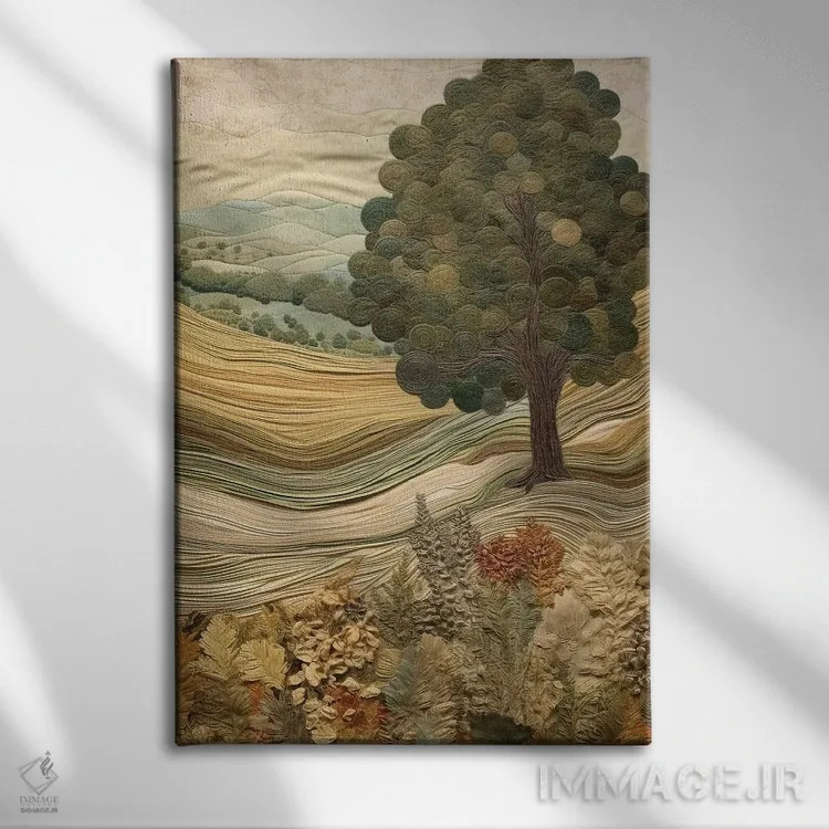 تابلو دکوراتیو پته دوزی توسکانی هفتم اثر ریلیب - نمای روبهرو روی دیوار