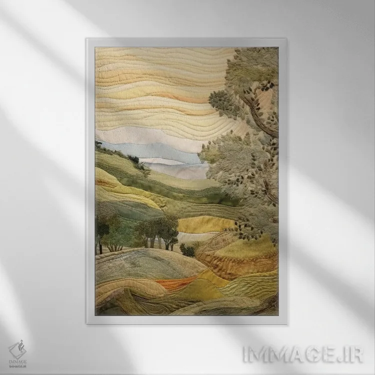 تابلو دکوراتیو پته دوزی توسکانی پنجم اثر ریلیب - نمای قابدار سفید