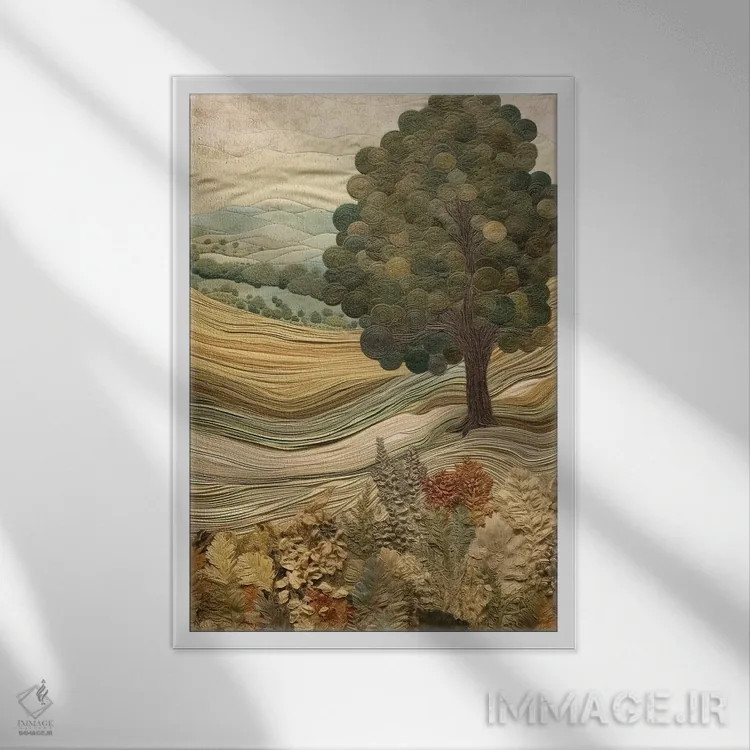 تابلو دکوراتیو پته دوزی توسکانی هفتم اثر ریلیب - نمای قابدار سفید