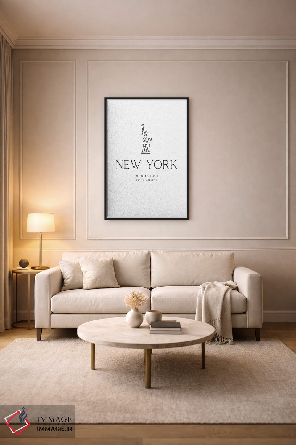 تابلو دکوراتیو مختصات نیویورک همراه با طراحی مجسمه آزادی اثر بلرز بای ای آی - D4B