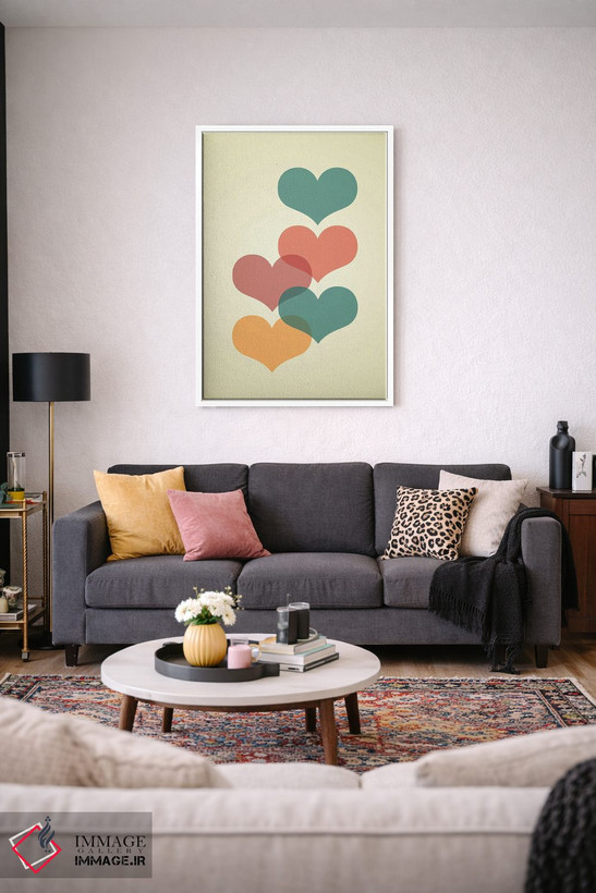 تابلو مینیمال قلب های مدرن قرن میانی اثر بلرز بای ای آی - D3W