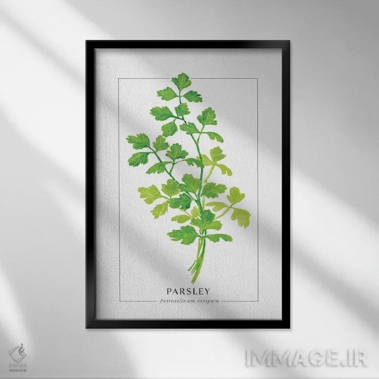 تابلو دکوراتیو تصویرسازی آبرنگی جعفری اثر بلرز بای ای آی - نمای قابدار مشکی