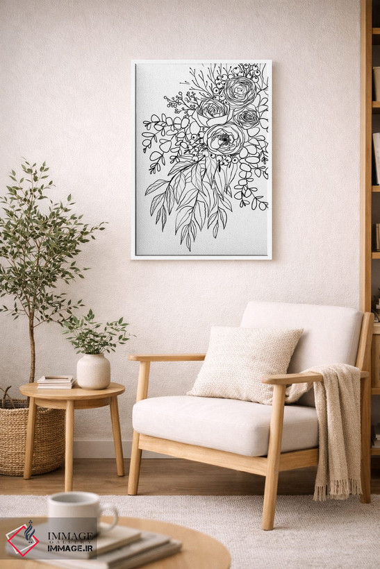 تابلو دکوراتیو دسته گل ری اثر بلرز بای ای آی - D6W