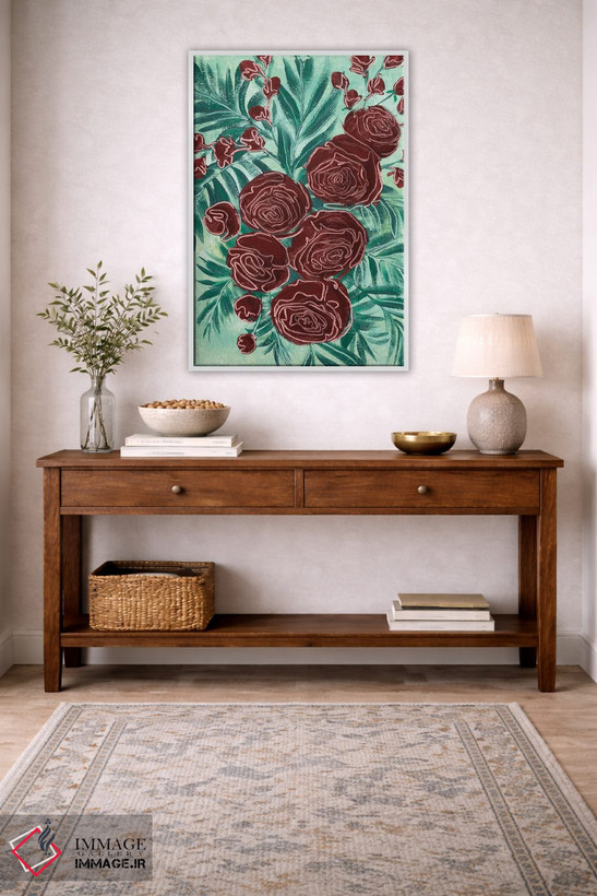 تابلو دکوراتیو رز قرمز شارونی اثر بلرز بای ای آی - D3W