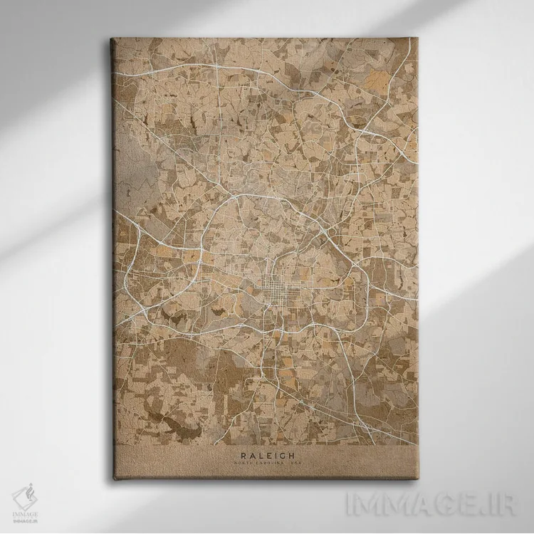 تابلو دکوراتیو USA) In Sepia Vintage Style,نقشه رالی به سبک سپیا وینتیج اثر بلرز بای ای آی - نمای روبهرو روی دیوار