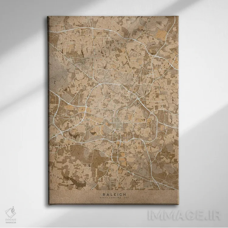 تابلو دکوراتیو USA) In Sepia Vintage Style,نقشه رالی به سبک سپیا وینتیج اثر بلرز بای ای آی - نمای روبهرو روی دیوار