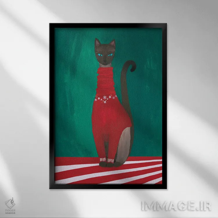 تابلو دکوراتیو جشن گربه سانان اثر بلرز بای ای آی - نمای قابدار مشکی