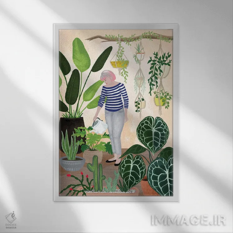 تابلو دکوراتیو جنگل شهری من اثر بلرز بای ای آی - نمای قابدار سفید