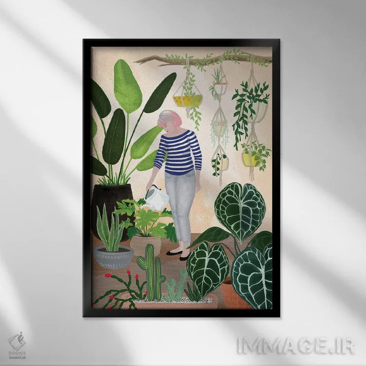 تابلو دکوراتیو جنگل شهری من اثر بلرز بای ای آی - نمای قابدار مشکی