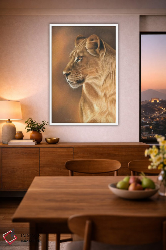 تابلو دکوراتیو پرتره شیر ماده اثر ریچارد مک وی - D2W