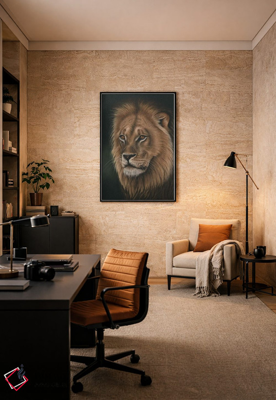 تابلو دکوراتیو پرتره شیر اثر ریچارد مک وی - D6B