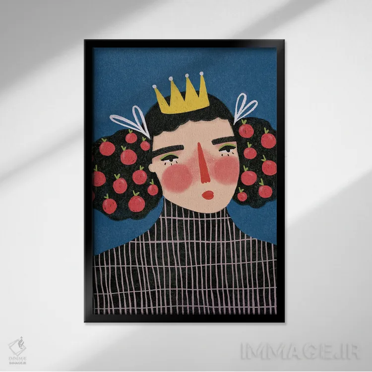تابلو دکوراتیو ملکه بهار اثر رنه مل یا - نمای قابدار مشکی