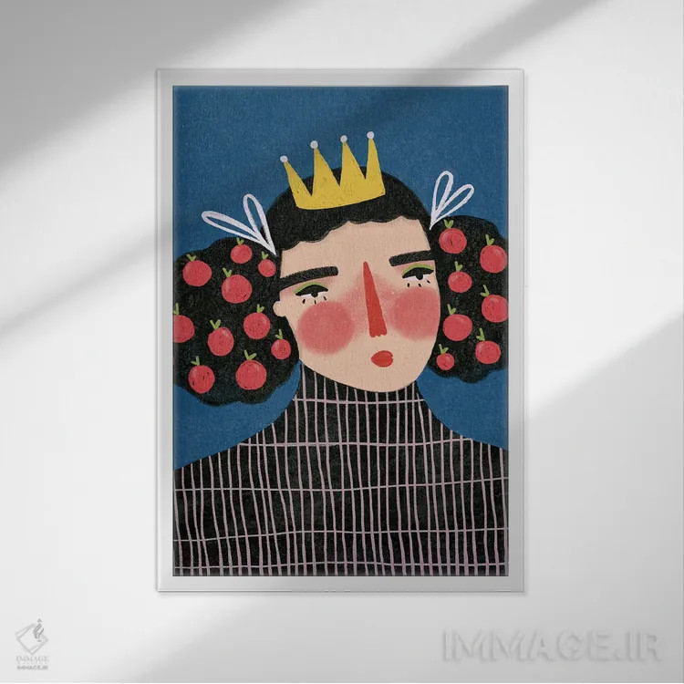 تابلو دکوراتیو ملکه بهار اثر رنه مل یا - نمای قابدار سفید
