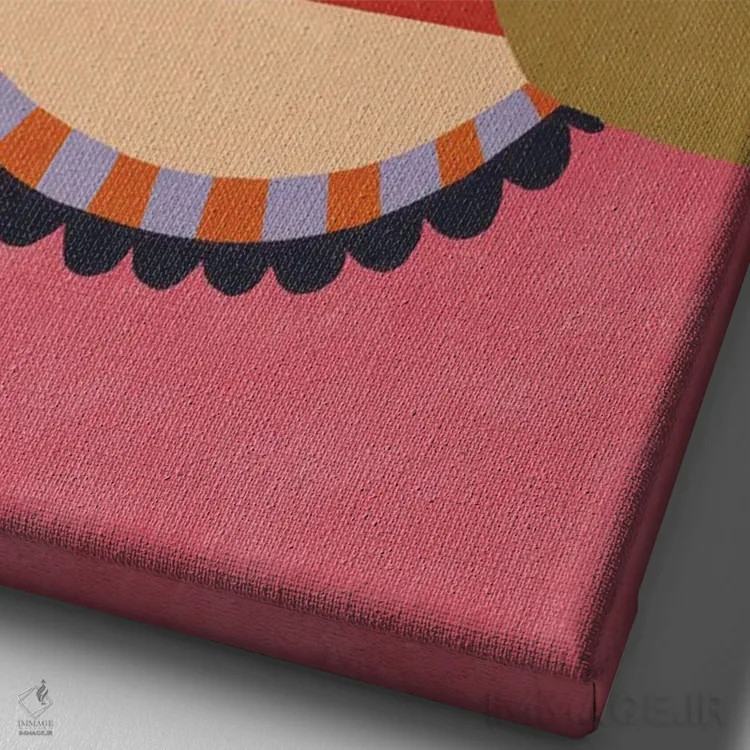 تابلو دکوراتیو دخترک هندسی اثر رنه مل یا - نمای نزدیک بافت بوم