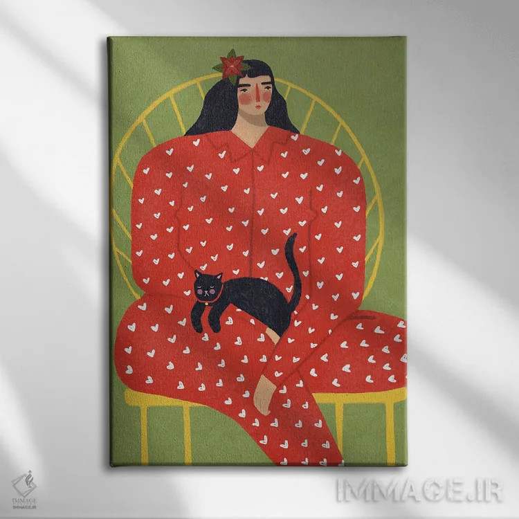 تابلو دکوراتیو مرا نقاشی کن اثر رنه مل یا - نمای روبهرو روی دیوار