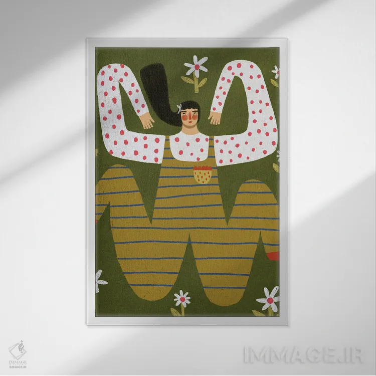 تابلو دکوراتیو مروارید اثر رنه مل یا - نمای قابدار سفید