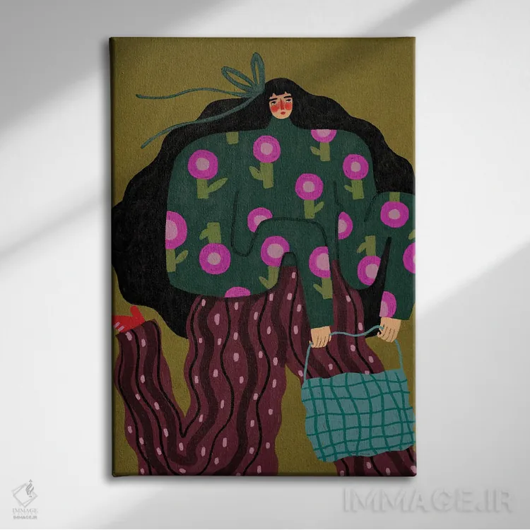 تابلو دکوراتیو به خرید رفتن اثر رنه مل یا - نمای روبهرو روی دیوار