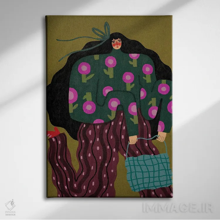 تابلو دکوراتیو به خرید رفتن اثر رنه مل یا - نمای روبهرو روی دیوار