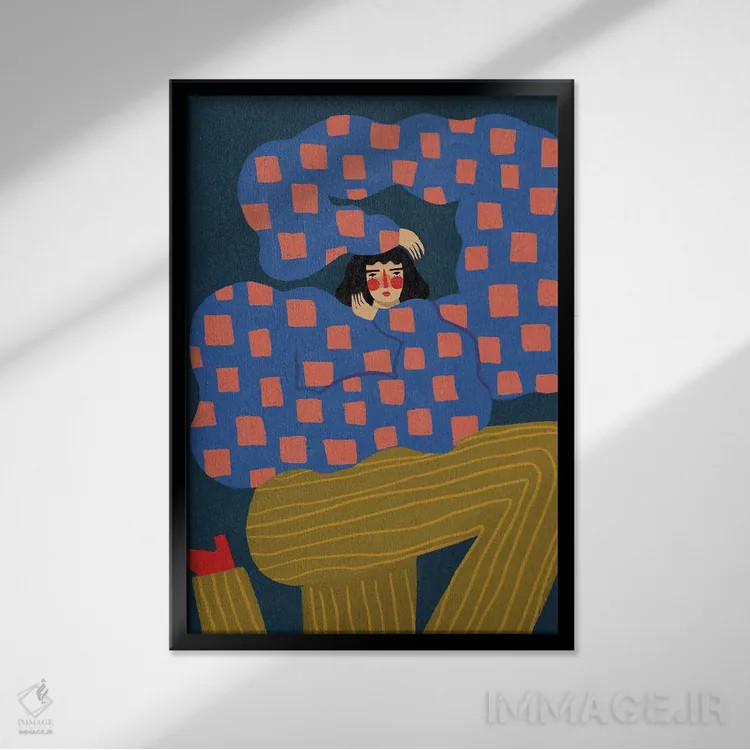 تابلو دکوراتیو ژست بگیر اثر رنه مل یا - نمای قابدار مشکی