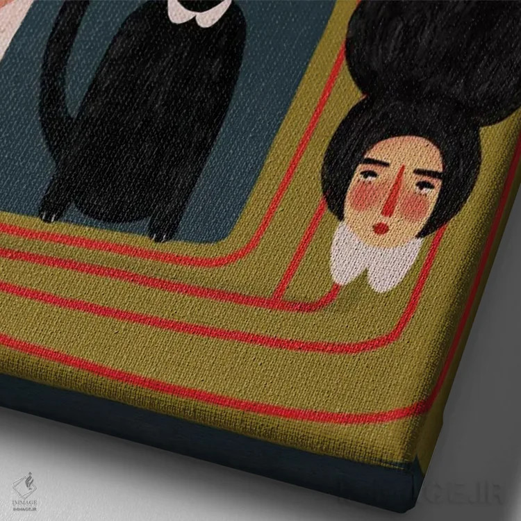 تابلو دکوراتیو بند کفش هایت را ببند اثر رنه مل یا - نمای نزدیک بافت بوم