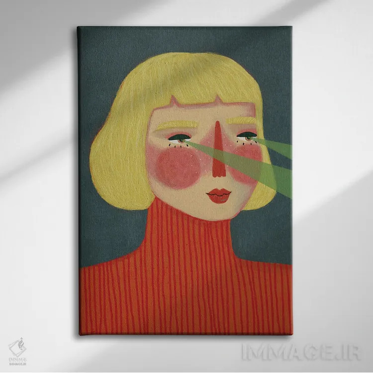 تابلو دکوراتیو لیزرها اثر رنه مل یا - نمای روبهرو روی دیوار