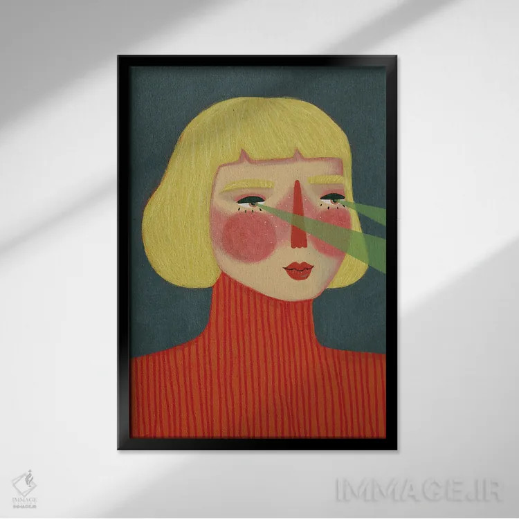 تابلو دکوراتیو لیزرها اثر رنه مل یا - نمای قابدار مشکی