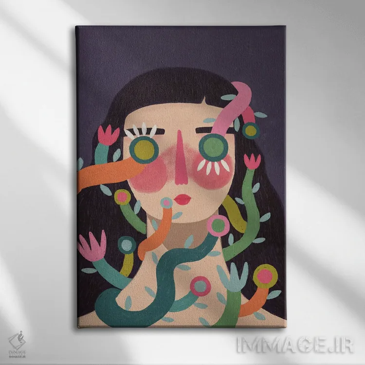 تابلو دکوراتیو پیچک اثر رنه مل یا - نمای روبهرو روی دیوار