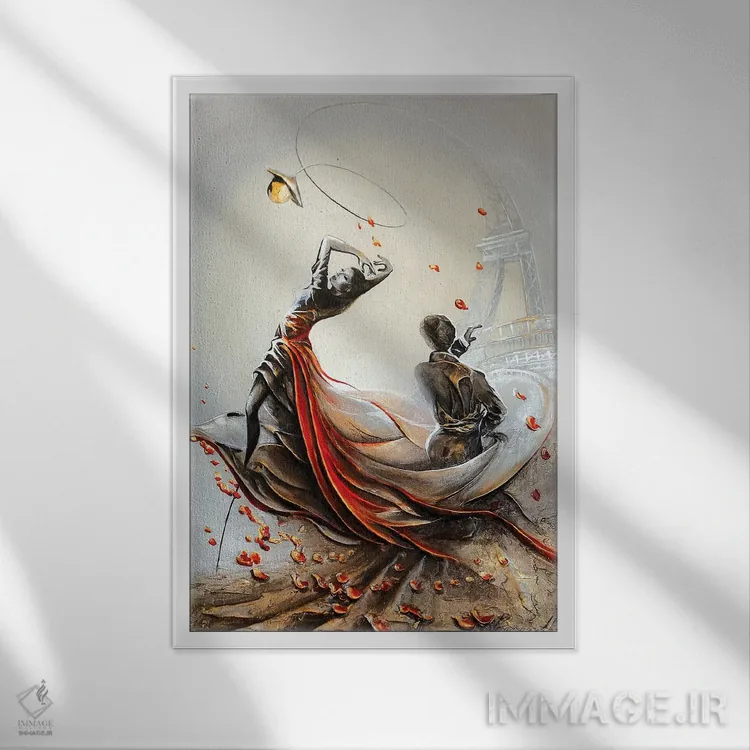 تابلو دکوراتیو تانگو در پاریس اثر راین - نمای قابدار سفید