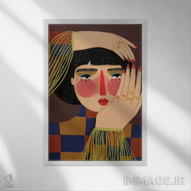 تابلو دکوراتیو پاندروسا اثر رنه مل یا - نمای قابدار سفید