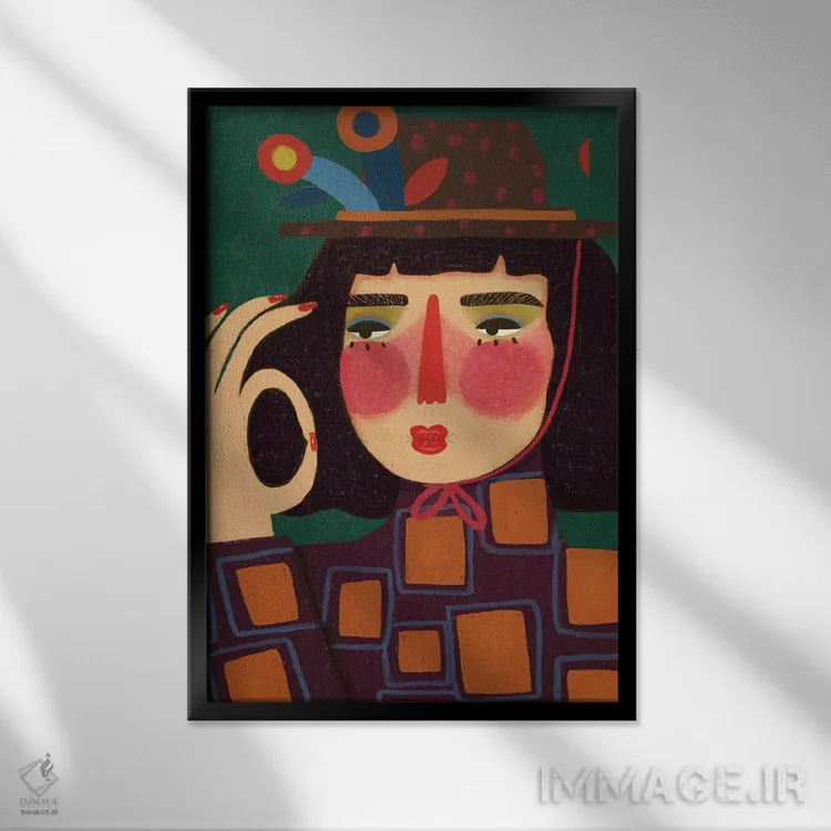 تابلو دکوراتیو بوسه سرآشپز اثر رنه مل یا - نمای قابدار مشکی