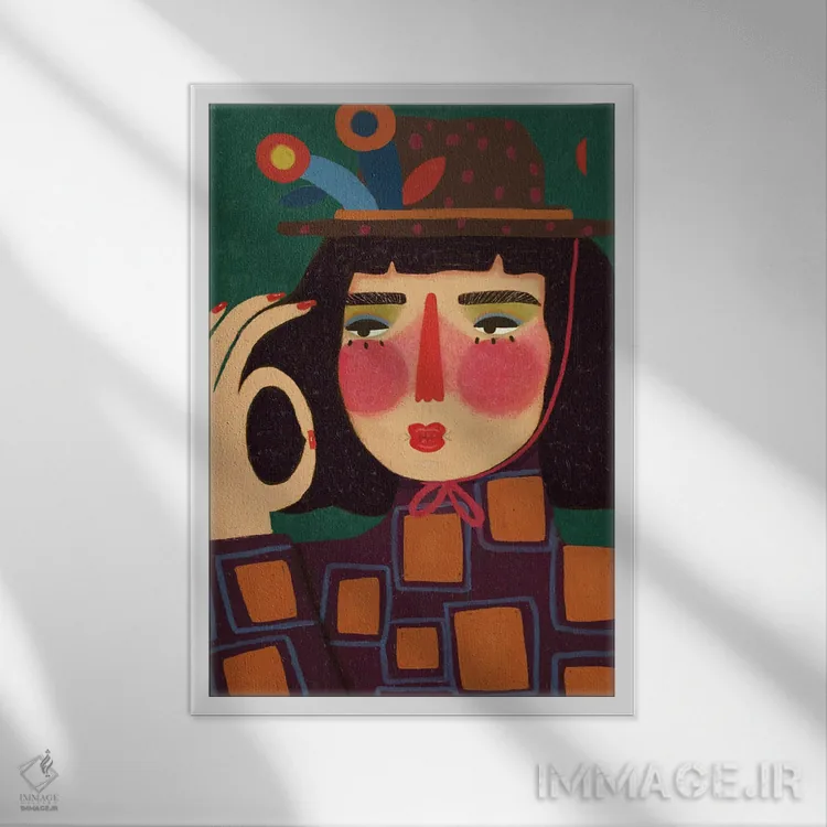 تابلو دکوراتیو بوسه سرآشپز اثر رنه مل یا - نمای قابدار سفید