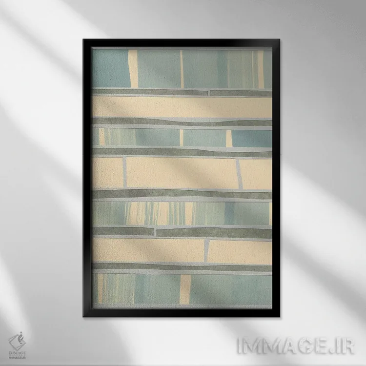 تابلو انتزاعی تزئینات اقیانوس II اثر رنه استرامل - نمای قابدار مشکی