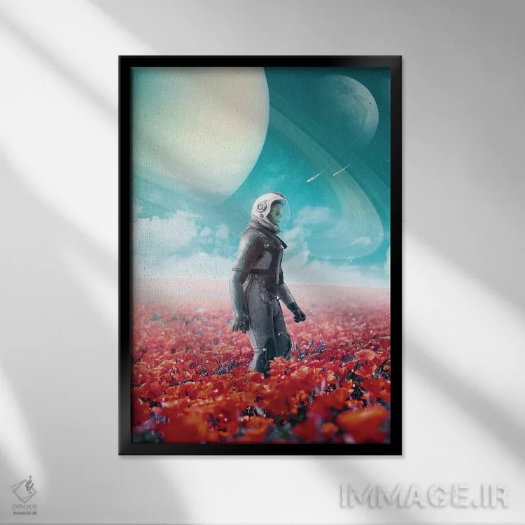 تابلو دکوراتیو مرز رنگارنگ اثر روویم نوگا - نمای قابدار مشکی