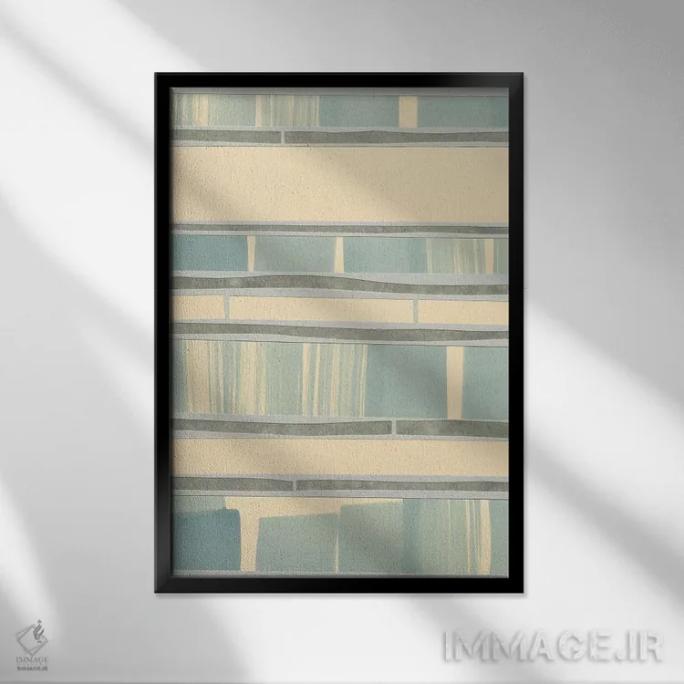 تابلو انتزاعی تزئینات اقیانوس I اثر رنه استرامل - نمای قابدار مشکی