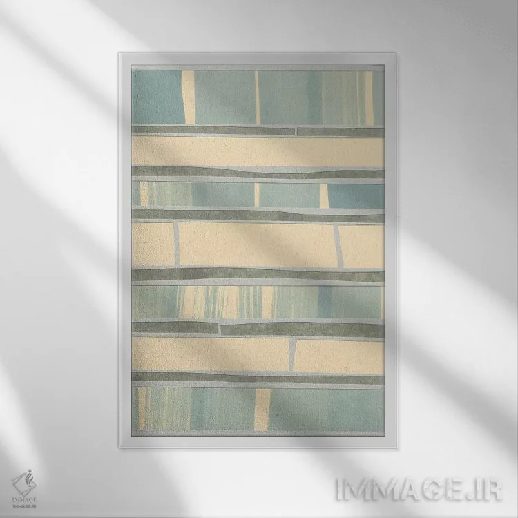 تابلو انتزاعی تزئینات اقیانوس II اثر رنه استرامل - نمای قابدار سفید