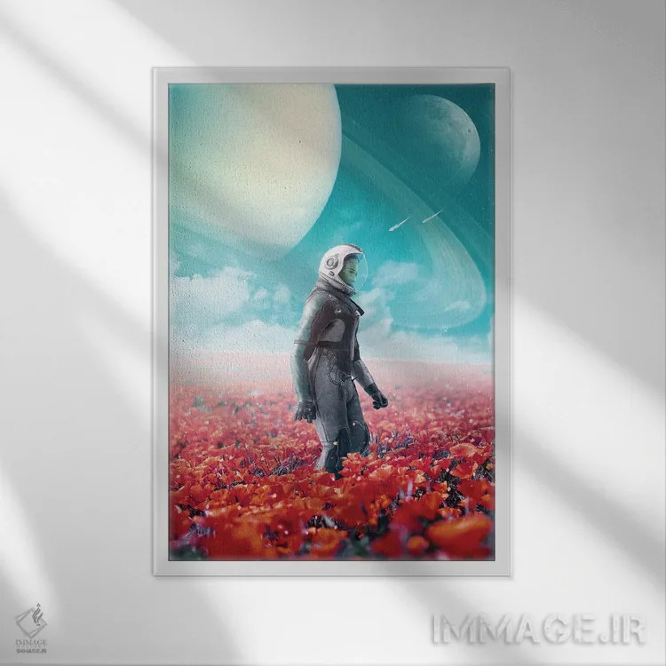 تابلو دکوراتیو مرز رنگارنگ اثر روویم نوگا - نمای قابدار سفید